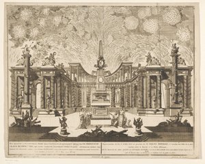 Feuerwerk in Moskau zur Feier des Endes des Russisch-Türkischen Krieges, 1775 (Akt III) von Emel