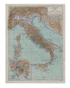 Karte des antiken Italien, ca. 1910er Jahre