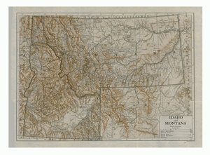 Karte von Idaho und Montana, USA