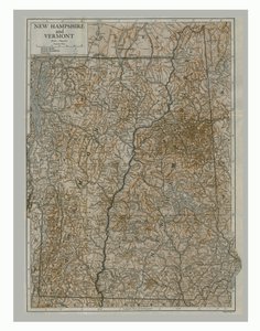Karte von New Hampshire und Vermont, USA, ca. 1900er