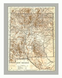 Karte von New Mexico, um 1900