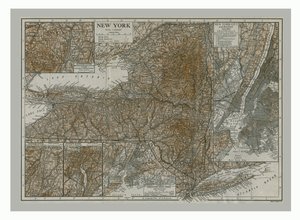 Karte von New York, ca. 1900