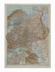 Karte von Russland in Europa, um 1910er Jahre