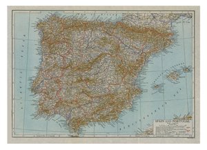 Karte von Spanien und Portugal von Emery Walker
