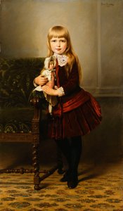 Porträt eines jungen Mädchens mit einer Puppe, 1887 von Emil Brack