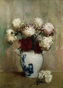 Chrysanthemen in einer orientalischen Vase