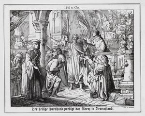 Bernhard von Clairvaux predigt den Zweiten Kreuzzug in Deutschland von Emil Eugen Sachsse
