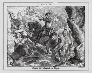 Prinz Eugen von Savoyen und die österreichische Armee überqueren die Alpen von Emil Eugen Sachsse