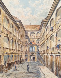 Der erste Hof der Salzgries-Kaserne in Wien von Emil Hütter