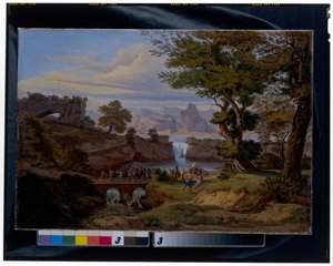 Italienische Landschaft mit dem Triumph des Silenus von Emil Ludwig Löhr