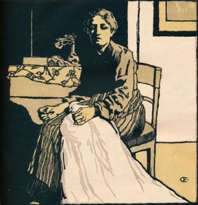 Die Näherin, ca. 1900 von Emil Orlik