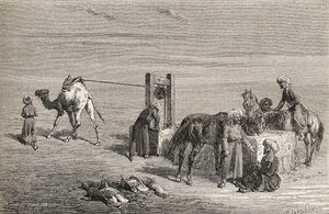 Ein Brunnen in der Wüste zwischen Samarkand und Karshi, Usbekistan, Illustration aus 