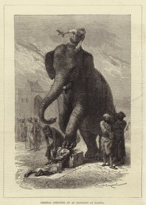 Verbrecher von einem Elefanten in Baroda hingerichtet von Emile Antoine Bayard