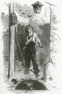 Gavroche, 19. Jahrhundert (bw Gravur)