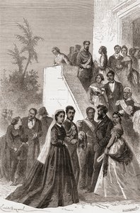 Kamehameha V., Mitte, mit seiner Familie, Illustration aus 