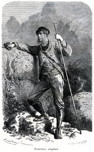 Porträt eines englischen Touristen von Emile Bayard - Tourismus im 19. Jahrhundert - Illustration des Buches „Mœurs et Caractères des Peuples“, Ausgabe 1884 von Emile Antoine Bayard