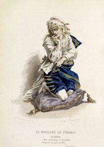 Suzanne in „Le mariage de Figaro“ - in „Oeuvres complètes de Beaumarchais“, Zeichnungen von Emile Bayard, ed. Laplace Sanchez & cie, Paris von Emile Antoine Bayard