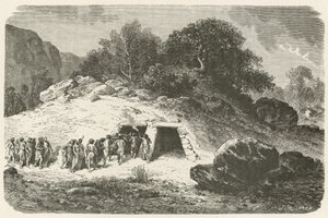Ein Grabhügel aus der Zeit der polierten Steine von Emile Antoine Bayard