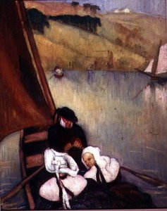 Bretonische Frauen in einem Fährboot, ca. 1900 von Emile Bernard
