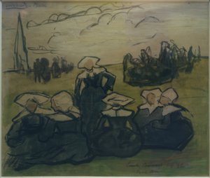 Bretoninnen auf der Wiese