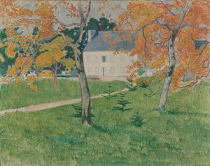Haus unter Bäumen - Pont-Aven von Emile Bernard