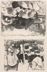 Les Bretonneries: Bretonische Frauen beim Heumachen (Bretonnes Faisant les Foins) und Hochzeit in der Bretagne (La Noce en Bretange)