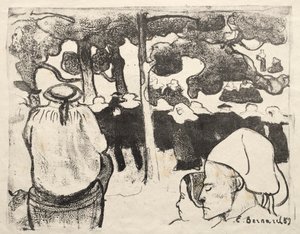 Les Bretonneries: Hochzeit in der Bretagne (La Noce en Bretange) von Emile Bernard