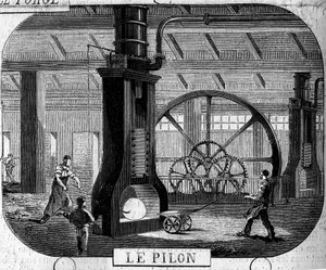 Forges de la Franche Comté: der Stößel. Fabrik von Fraisans, Jura (39) von Emile Bourdelin