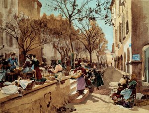 Ein Tag des Spaziergangs in der Provence im 19. Jahrhundert von Emile Charles Dameron