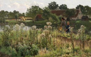 Der Fluss Lys bei Astene, ca. 1885