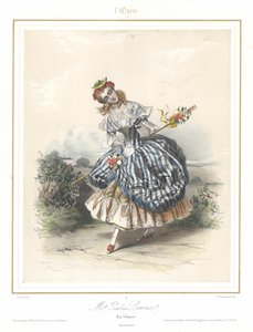 Französische Balletttänzerin Pauline Leroux tanzt an der Pariser Oper, um 1840 von Emile Desmaisons