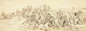 Überquerung der Loire im Oktober 1793 (Tinte auf Papier)