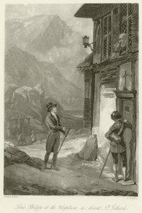 Louis Philippe im Hospitium auf dem St. Gotthard von Emile Jean Horace Vernet