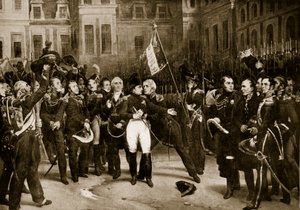 Napoleons Abschied von seinen Generälen in Fontainebleau, 1814, Illustration aus 