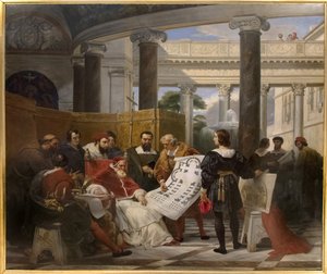 Papst Julius II. befiehlt die Arbeiten am Vatikan und Sankt Peter in Bramante, Michelangelo und Raphael
