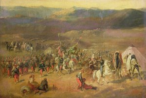 Die Gefangennahme des Gefolges von Abd-el-Kader (1808-83) oder, Die Schlacht von Isly am 14. August 1844, 1844-63 von Emile Jean Horace Vernet
