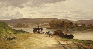 Flusslandschaft, 1837 von Emile Lambinet