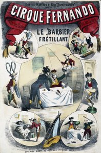Cirque Fernando: Der schreibende Barbier - Plakat von Lévy, Ende des 19. Jahrhunderts von Emile Levy