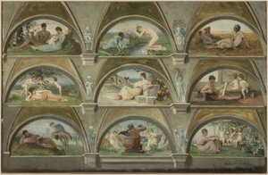 Skizze für den Salon des Karyatiden im Hôtel de Ville in Paris: Allegorische Szenen des täglichen Lebens (Gewölbe)