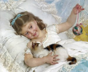 Kind und Katze von Emile Munier
