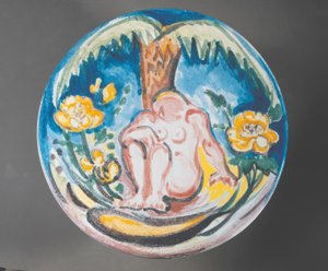 Fauve Design von weiblichem Akt unter Palme von Emile Othon Friesz
