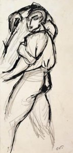 Studie eines Mannes, der einen Baumstamm trägt von Emile Othon Friesz