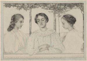 Ein dreifaches Porträt von Hermine, Emilia und Helena von Emilie Mediz Pelikan