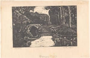 Brücke über einen Graben im Wald