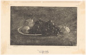 Schale mit Trauben und anderem Obst von Emilius Wilhelmus Dehé (signed by artist)