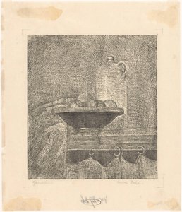 Stillleben mit Krug und Obstschale von Emilius Wilhelmus Dehé (signed by artist)