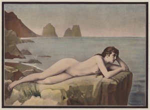Delirium, Frau auf einem Kliff liegend von Emmanuel Benner