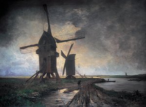 Mühle auf der Ebene von Lille. 1877 von Emmanuel Lansyer