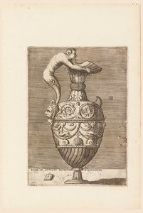Krug mit einem Satyr, der eine große Muschel hält (Vico)