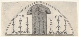 Lanzettförmiges Panel mit grotesker Dekoration, 1541 von Enea Vico
